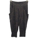 リーボック 総柄 クロップド パンツ M ブラック×ブラウン Reebok スポーツ ヨガ レディース 【中古】 【230518】 メール便可