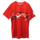 古着 ナイキ NIKE 迷彩 トレーニング 半袖 ウェア L レッド Tシャツ スポーツ ロゴプリント メンズ 【中古】