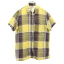 古着 HAI SPORTING GEAR ハイスポーティングギア 80s イッセイミヤケ ヴィンテージ 半袖 チェックシャツ M イエロー系 メンズ 【中古】 【PD】(4)
