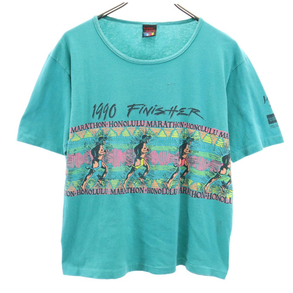 Rakuten - 古着 HAPPY SHIRTS 90s USA製 オールド 半袖 Tシャツ M グリーン系 メンズ 【中古】