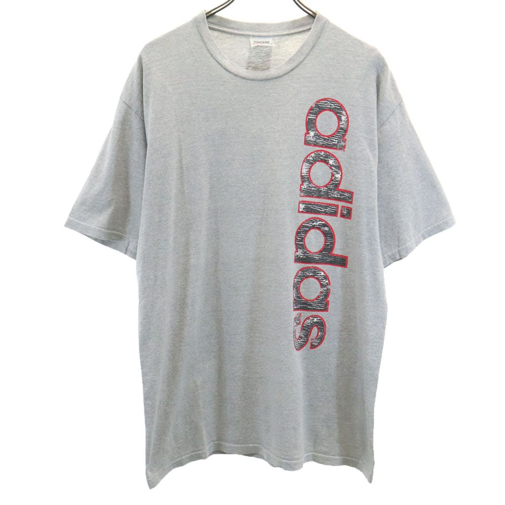 古着 adidas アディダス 90s USA製 オールド トレフォイルロゴ 半袖 Tシャツ M グレー メンズ 【中古】