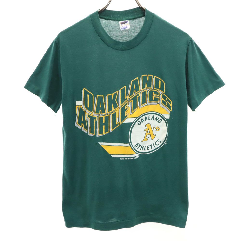 Rakuten - 古着 TRENCH トレンチ 80s USA製 ヴィンテージ 半袖 オークランド アスレチックス Tシャツ M グリーン Oakland Athletics メンズ 【中古】