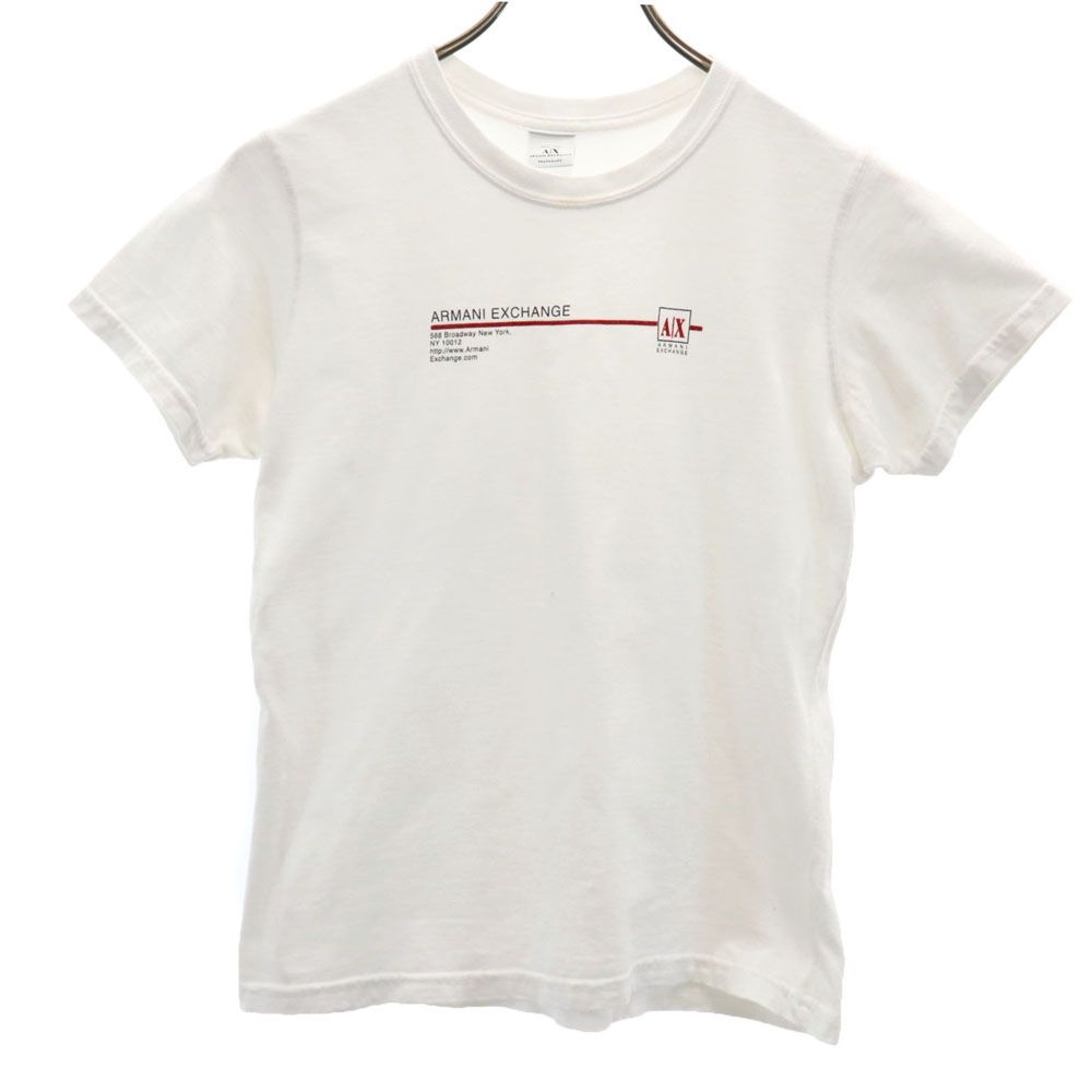 アルマーニエクスチェンジ 90s USA製 オールド プリント 半袖 Tシャツ M ホワイト ARMANI EXCHANGE レディース 【中古】 【240414】 メール便可