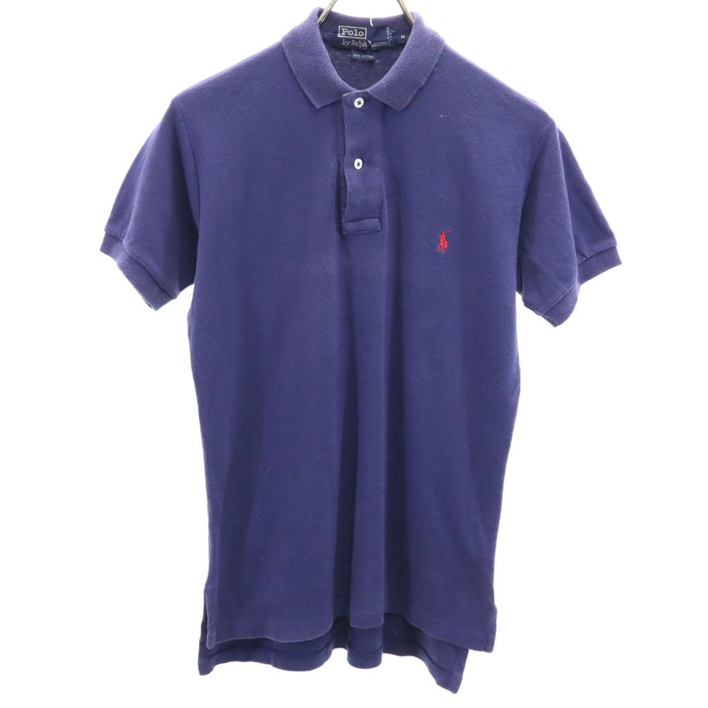 古着 Polo by Ralph Lauren ポロバイラルフローレン USA製 半袖 ポロシャツ M ネイビー メンズ 【中古】 【PD】