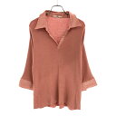 古着 23ku 23区 7分袖 Vネック ニット 46 ピンク スキッパー レディース 【中古】 【PD】