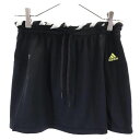 古着 アディダス adidas ロゴプリント テニス ミニ丈 スカート S 黒 両サイドスリット スコート 卓球 レディース 【中古】