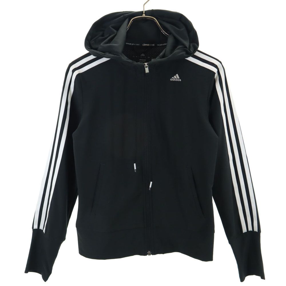 アディダス トレーニング ウェア M ブラック系 adidas バックメッシュ ジャージ ジップ パーカー レディース 【中古】 【240416】 【PD】