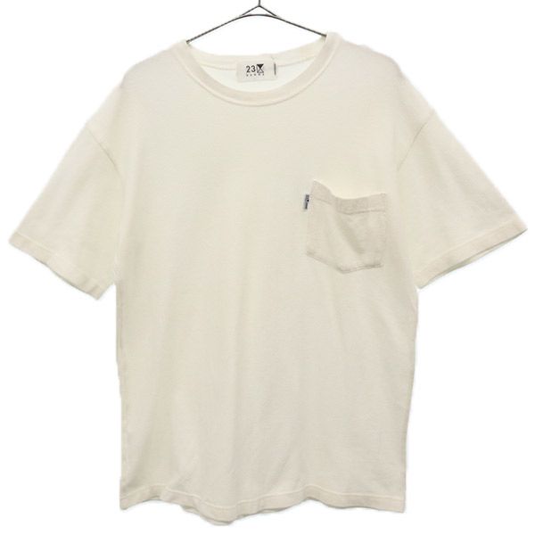 23区HOMME 日本製 半袖 Tシャツ F ホワイト ニジュウサンク オム クルーネック メンズ 【中古】 【230519】