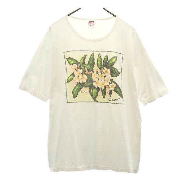 ӥ 90s  USA ץ Ⱦµ T XL ۥ磻ȷ anvil Hawaii  š 230724 ᡼ز