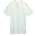リーボック ロゴプリント トレーニングシャツ L ホワイト Reebok 半袖 Tシャツ クルーネック スポーツ ウォームアップ メンズ 【中古】 【23060...
