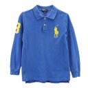 ポロバイラルフローレン ビッグポニー 長袖 ポロシャツ 7 ブルー Polo by Ralph Lauren キッズ 【中古】 【230821】 メール便可