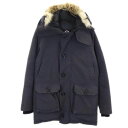 カナダグース 長袖 フード ダウンジャケット S ブラック系 CANADA GOOSE ロゴ メンズ 【中古】 【231115】