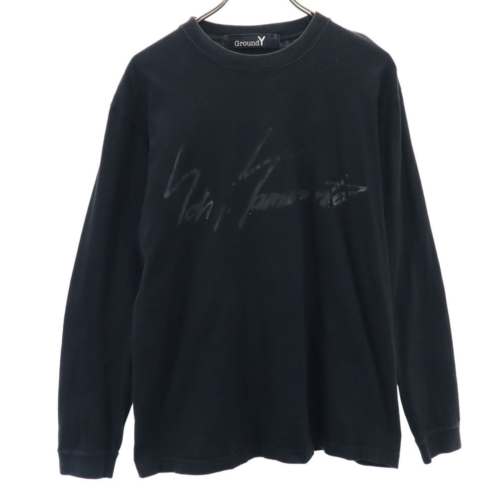 Long-Sleeved - 古着 Ground Y グラウンドワイ 長袖 Tシャツ ブラック ロンT メンズ 【中古】