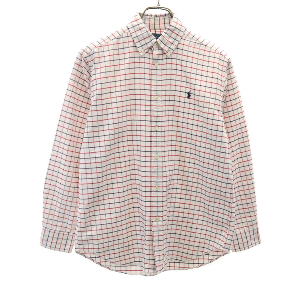 ラルフローレン チェック柄 長袖 ボタンダウンシャツ L 14-16 ホワイト 他 RALPH LAUREN キッズ 【中古】 【240420】 メール便可