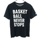 古着 ナイキ NIKE プリント バスケットボール 半袖 Tシャツ S ブラック メンズ 【中古】