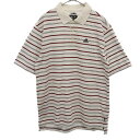 アディダス ボーダー ゴルフ 半袖 ポロシャツ M ホワイト adidas メンズ 【中古】 【230627】 メール便可