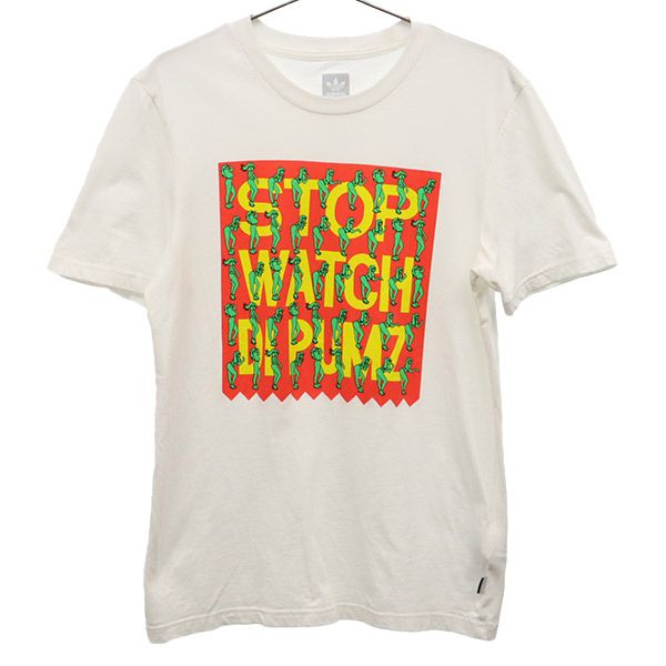 アディダス ロビンクレアコラボ トレフォイルロゴ プリント 半袖 Tシャツ S ホワイト adidas メンズ 【中古】 【230725】 メール便可