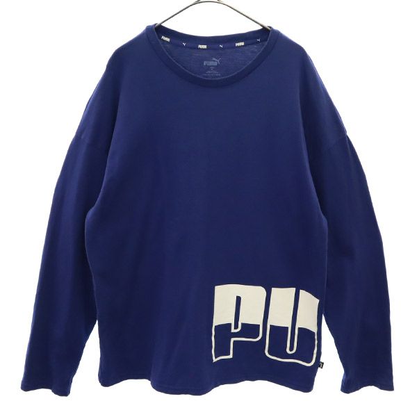 プーマ ロゴプリント 長袖 Tシャツ XL ブルー PUMA メンズ  