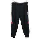 古着 adidas アディダス デサント製 ヴィンテージ 3ライン 3ライン ロングジャージパンツ L ブラック メンズ 【中古】 【PD】