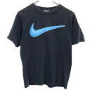 ナイキ 90s 00s 白タグ オールド プリント 半袖 Tシャツ S 黒系 NIKE ロゴ キッズ 【中古】 【230705】 メール便可 【PD】