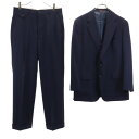 チャップスバイラルフローレン 80s ウール スーツ 上下セットアップ 上C-98/下82 ネイビー Chaps by Ralph Lauren メンズ 【中古】 【240214】