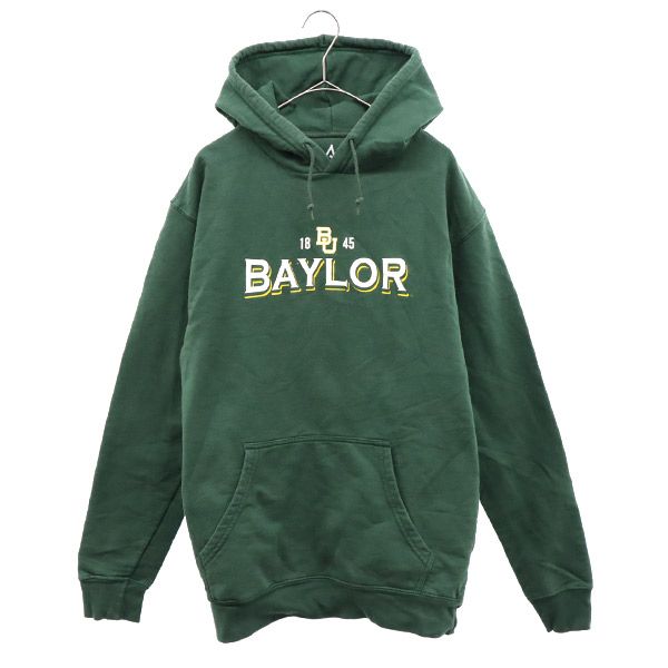 ベイラーベアーズ プリント柄 スウェットパーカー M グリーン Baylor Bears プルパーカー 裏起毛 メンズ 【中古】 【230101】