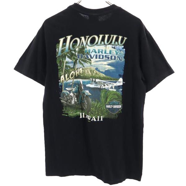 ハーレーダビットソン プリント 半袖 Tシャツ M 黒 Harley Davidson ロゴ メンズ 【中古】 【230822】 メール便可のサムネイル
