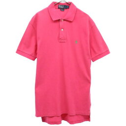 ポロバイラルフローレン ワンポイント刺繍 半袖 ポロシャツ S ピンク POLO by RALPH LAUREN 鹿の子地 メンズ 【中古】 【230520】