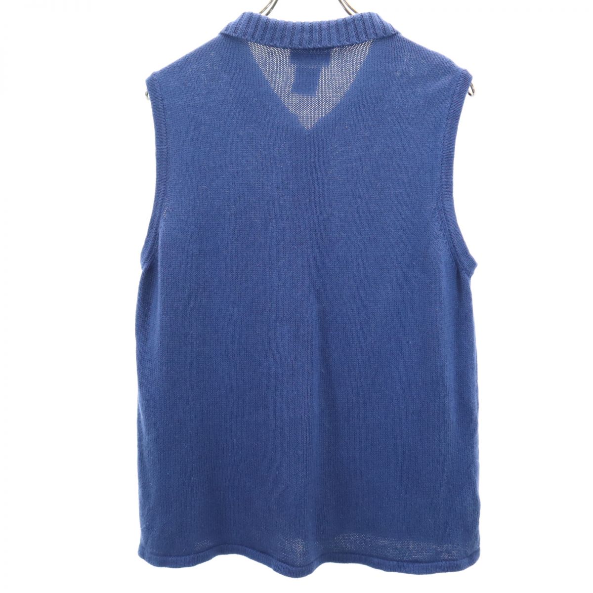 古着 ブレアー BLAIR 雪だるま ニットベスト M ブルー レディース 【中古】