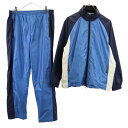 ナイキ 90s 00s 白タグ オールド ウインドブレーカー 上下 セットアップ M/XL ブルー系 NIKE ナイロン ジャケット パンツ ウエストゴム メン...