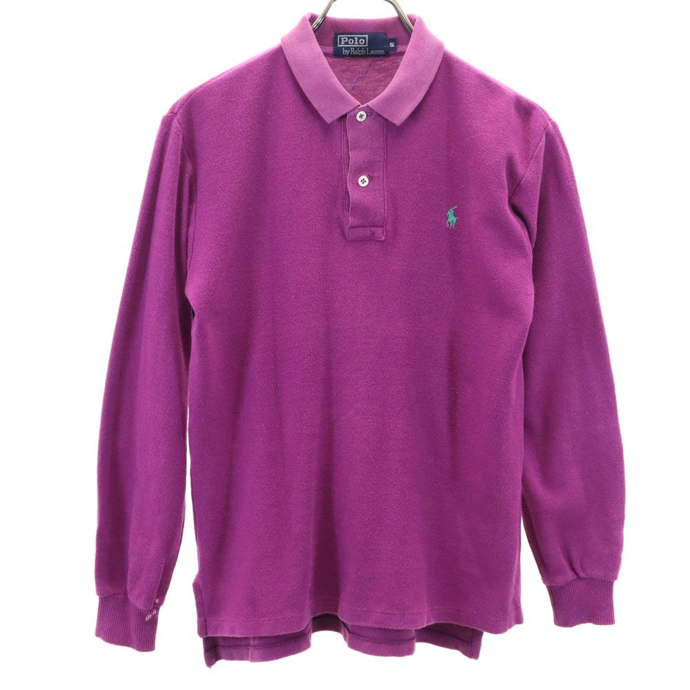 ポロバイラルフローレン 長袖 ポロシャツ S パープル Polo by Ralph Lauren 鹿の子 メンズ 【中古】 【240422】