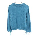 ミラオーウェン 透かし編み モヘア ウール ブレンド ニット 0 ブルー Mila Owen 長袖 セーター レディース 【中古】 【230129】(4)