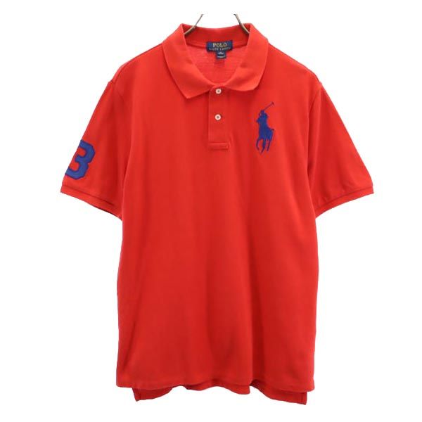 ポロラルフローレン ビックポニー 半袖 ポロシャツ XL（18-20） 赤系 POLO RALPH LAUREN ロゴ 鹿の子 キッズ 【中古】 【230728】