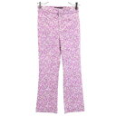古着 未使用 ZARA ザラ 花柄 ミニフレアプリント クロップドパンツ XS パープル系 タグ付き レディース 【中古】 【PD】