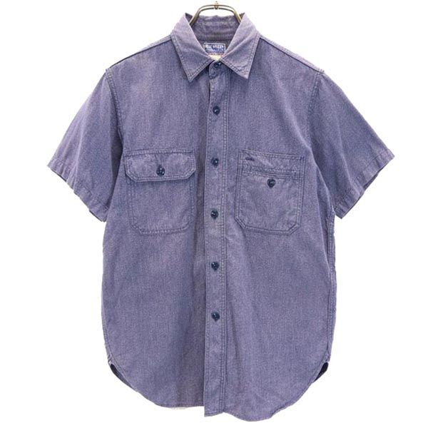 古着 REAL McCOY リアルマッコイ 半袖 ワークシャツ 14 青系 メンズ 【中古】 【PD】