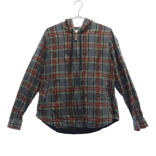 樂天商城 - エルエルビーン チェック柄 ジップ ジャケット XS レッド×グレー L.L.Bean アウトドア パーカー レディース 【中古】 【230217】