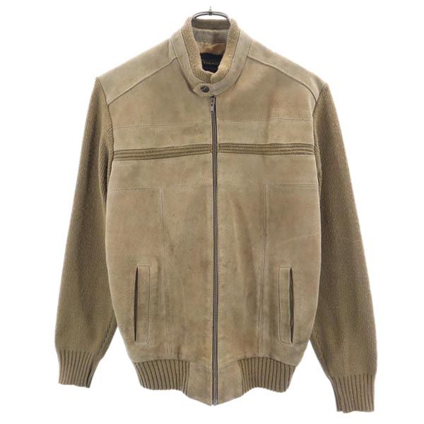 STYLE WISE 80s ヴィンテージ スエード ニット ジャケット S 茶 メンズ 【中古】 【230218】