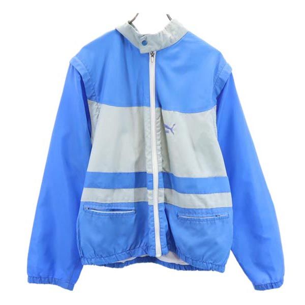 プーマ 80s 2WAY ヴィンテージ イタリア製 ジップジャケット L ブルー系 PUMA ロゴ刺繍 メンズ 【中古】 【230219】 【詳細】内タグが薄れており、品質詳細不明。ポケットのファスナースライダーが欠損のため、ファスナーは動きません。袖の脱着ファスナーもかなり固めです。袖以外に色焼け、フードに汚れ、袖口に若干の汚れあり。着用感がございますが、ご理解の上ご購入をお願いいたします。 コンディションについて サイズ表記L 着丈65cm 身幅53cm 袖丈68cm 肩幅48cm 素材不明 カラーブルー系 商品番号quc-fre-59737-mhj サイズガイドはこちら ※サイズに関しまして実寸も参考にお願いいたします。(サイズ不明、男女どちらか不明、紳士服のサイズ表記など当店でもサイズがわからない商品がありますので実寸サイズのご確認をお願い致します。) ※男女兼用や男女不明な商品がありますがモールカテゴリでは男女どちらか選択をしなければなりませんのでご不明な点はお問い合わせお願い致します。 ※商品は写真のものがすべてとなります。 ※素材表記はなるべく写真にて収めていますが、欠損、不明な点があればお問い合わせください。 ※状態は当社独自の基準です。 ※測定値の若干の誤差はご了承ください。 ※「在庫有り」の表示であっても、必ずしも在庫を保証するものではありません。 掲載商品について、他モールとも在庫を共有しております。 完売の場合は、誠にご迷惑をお掛けいたしますが、ご注文をキャンセルさせていただく場合がございます。予めご了承ください。