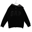 ギャップ キッズ ロゴワッペン フリース ジップ パーカー 160 ブラック Gap kids キッズ 【中古】 【230222】