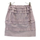 古着 ミュウミュウ MIUMIU イタリア製 ミニ丈 段々 フリルスカート 38 パープル系 バックジップ レディース 【中古】