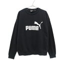 プーマ ロゴプリント スウェット XL ブラック PUMA 長袖 トレーナー レディース 【中古】 【230226】