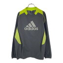 古着 アディダス adidas ロゴプリント トレーニング 長袖 ウェア M グレー×黄緑 メンズ 【中古】