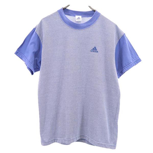 Other - アディダス 90s 日本製 ロゴ刺繍 半袖 Tシャツ S-M ブルー系 adidas メンズ 【中古】 【230511】 メール便可