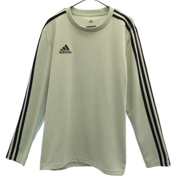 アディダス 背中プリント 長袖 Tシャツ M グリーン adidas サッカー メンズ 【中古】 【230305】 メール便可