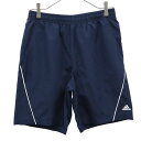 アディダス ロゴ刺繍 スポーツ ショートパンツ S ネイビー adidas メンズ 【中古】 【230731】 メール便可