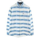 古着 トミージーンズ TOMMY JEANS ボーダー柄 長袖 シャツ S ホワイト メンズ 【中古】(4)