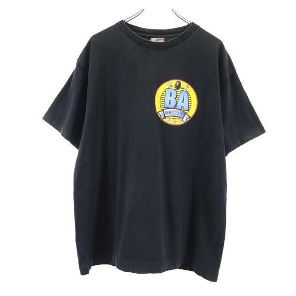 ベイプ 日本製 プリント 半袖 Tシャツ XL 黒 BAPE アベイシングエイプ A BATHING APE メンズ 【中古】 【230703】 メール便可