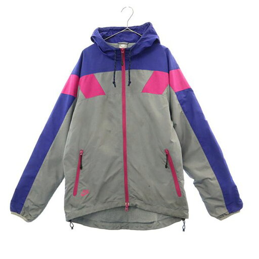 古着 ナイキ NIKE 切替 フードジャケット M グレー ロゴプリント メンズ 【中古】 古着 ナイキ NIKE 切替 フードジャケット M グレー ロゴプリント メンズ 【中古】
