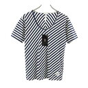未使用 グラム 日本製 ボーダー柄 半袖 Tシャツ 1 白×ネイビー glamb ロゴ刺繍 レディース 【中古】 【230612】 メール便可|詳細画像