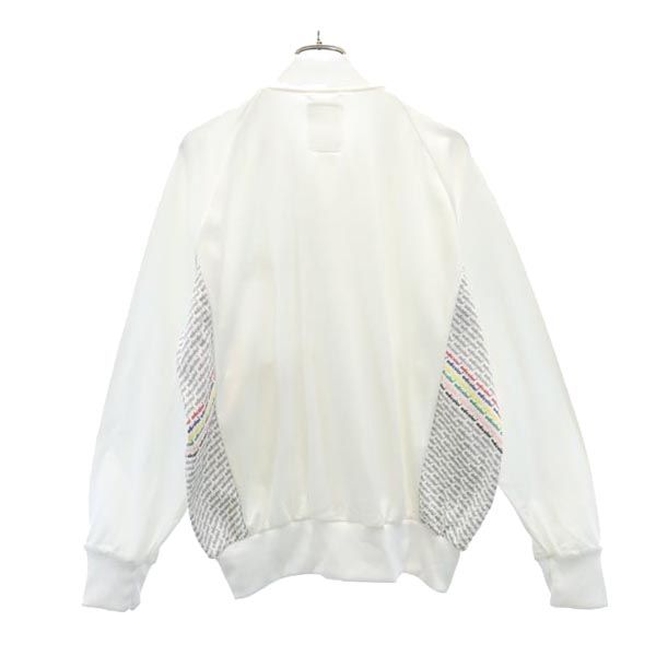 古着 adicolor adidas アディカラー アディダス ロゴ刺繍 ジップジャケット L ホワイト系 裏起毛 プルオーバー トレーナー メンズ 【中古】